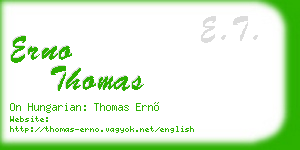 erno thomas business card